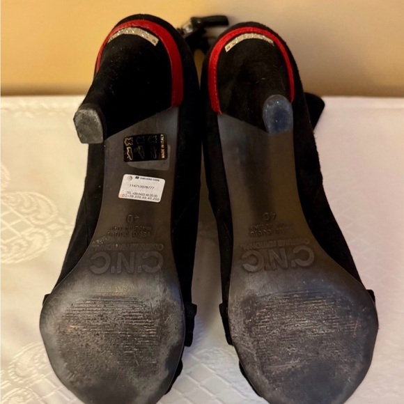 CNC Costume National Black and Red Accents Ankle Boots EU 40 US 9 - Picture 7 of 15